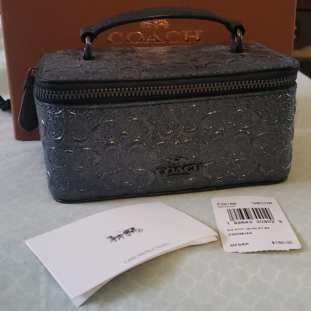 Coach Signature Patent jewellery/vanity box